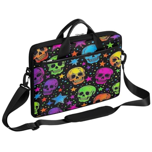 Colorful Stars Skull Maletín para Laptop 15 Pulgadas miniatura 1