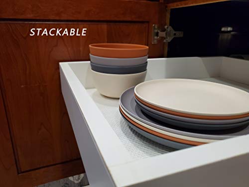 1 Click Bamboo Fiber Bowls, Set Of 4, Multicolor, Colorful Dinnerware Set, Reusable, Dishwasher Safe, For Salad, Soup, Cereal, Pasta, Fruit. Good Choice For Party, Events, Everyday Use, Outdoor #TOP5