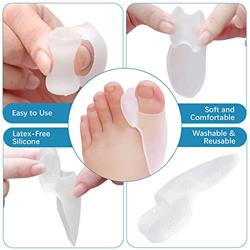 MENOCADY Pack of 12 Bunion Cushions and Protectors, (1/2'' Thick) Bunion Pad with Gel Shield, Bunion Corrector with Separator for Big Toe, Bunion Shield for Pain Relief from Bunion Pain, Pressure - Thumbnail 5