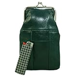 Womens Leather Cigarette Case & Lighter Holder (Dark Green)