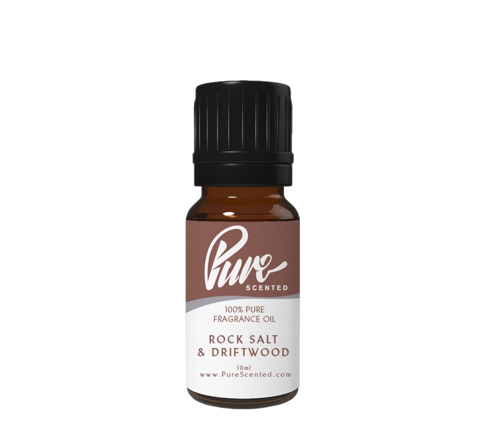 Pure Scented 10ml Fragrance Oils - 1 x 10ml Suitable for Candles, Soaps, Slime, Diffusers, Cosmetics, Wax Melts, Designer (1 x 10ml, Rock Salt & Driftwood) — image 1