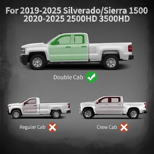 Estribo lateral de acero negro para Chevy Silverado 2019-2025 miniatura 2