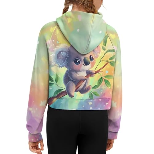 Children Half Zip Raglan Sweatshirt for Girls 5-14Y Winter Crop Hoodies with Front Pockets Comfoy Breathable2