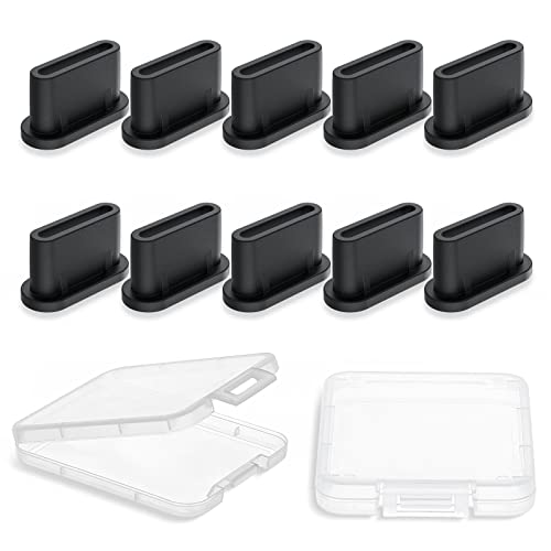 AUZOSL Type C Dust Plugs, 10 Pcs Silicone USB C Dust Cover, Type-C Charger Protector Stoppers for Samsung Galaxy Google Pixel Google Pixel Motorola Xiaomi OPPO OnePlus Nokia and Tablets