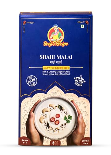 Image of Beeji's Recipe Shahi Malai Gravy Paste | Cook in 15 Mins | Just Add Fresh Vegetables, Paneer or Chicken | Made with Pure Ghee | No Preservatives | 250g Serves 3-4