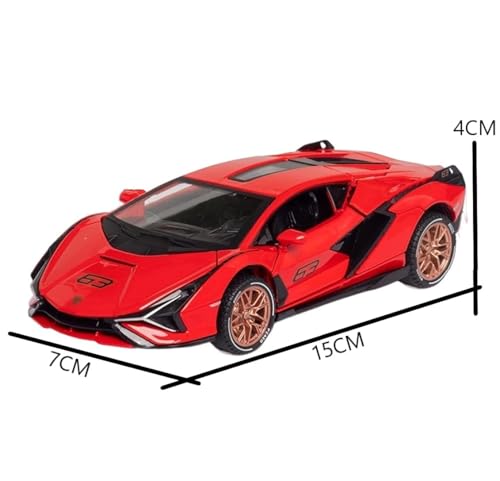 Image of 1:32 Alloy Die Cast Metal Lamborgini Sian Toy Car Model Sian -63 Pull Back Diecast Car with Openable Door and Sound Light, Gifts Toys for Kids
