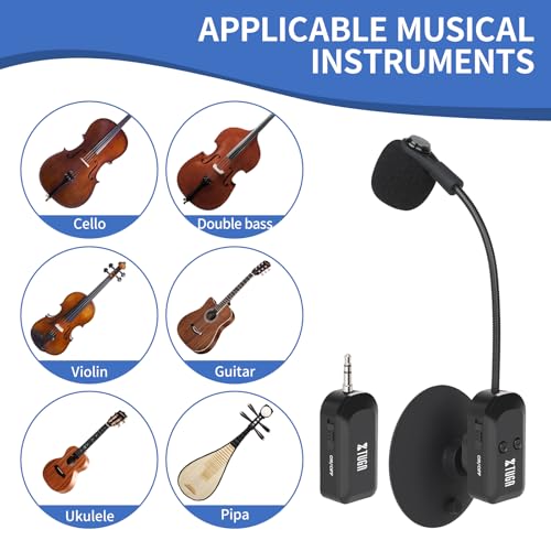 Microphone d'instruments sans fil 2,4 G à double directivité et ventouse stable - 3