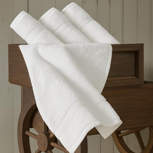Image of Face Towel Pack of 6 - Ultra Soft 600 GSM Terry Cotton, Highly Absorbent & Odour-Free, 30x30 cm - White