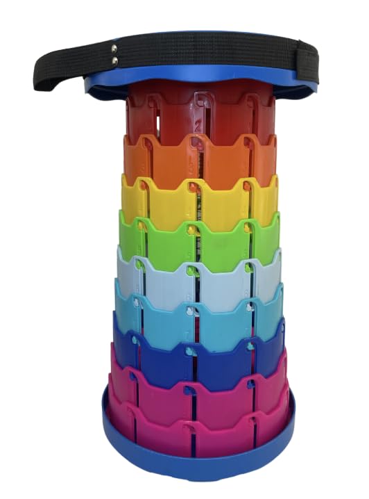 Macco Telescoping Rainbow Stool - Foldable, Portable Collapsible Stool Retractable Seat for Fishing, Hiking Tours, BBQ, Parties and Sporting Events 1