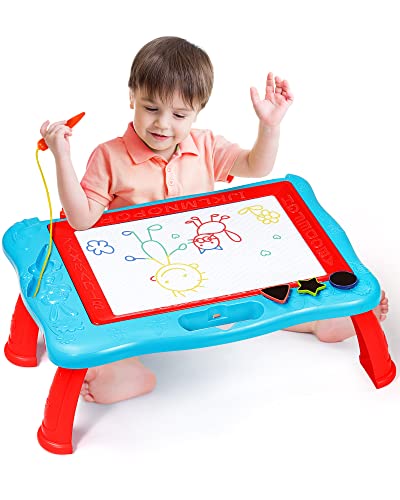 Gamenote Tablero de dibujo magnético grande con patas desmontables, tablero de garabatos juguete escritura pintura dibujo pad para niños Cover
