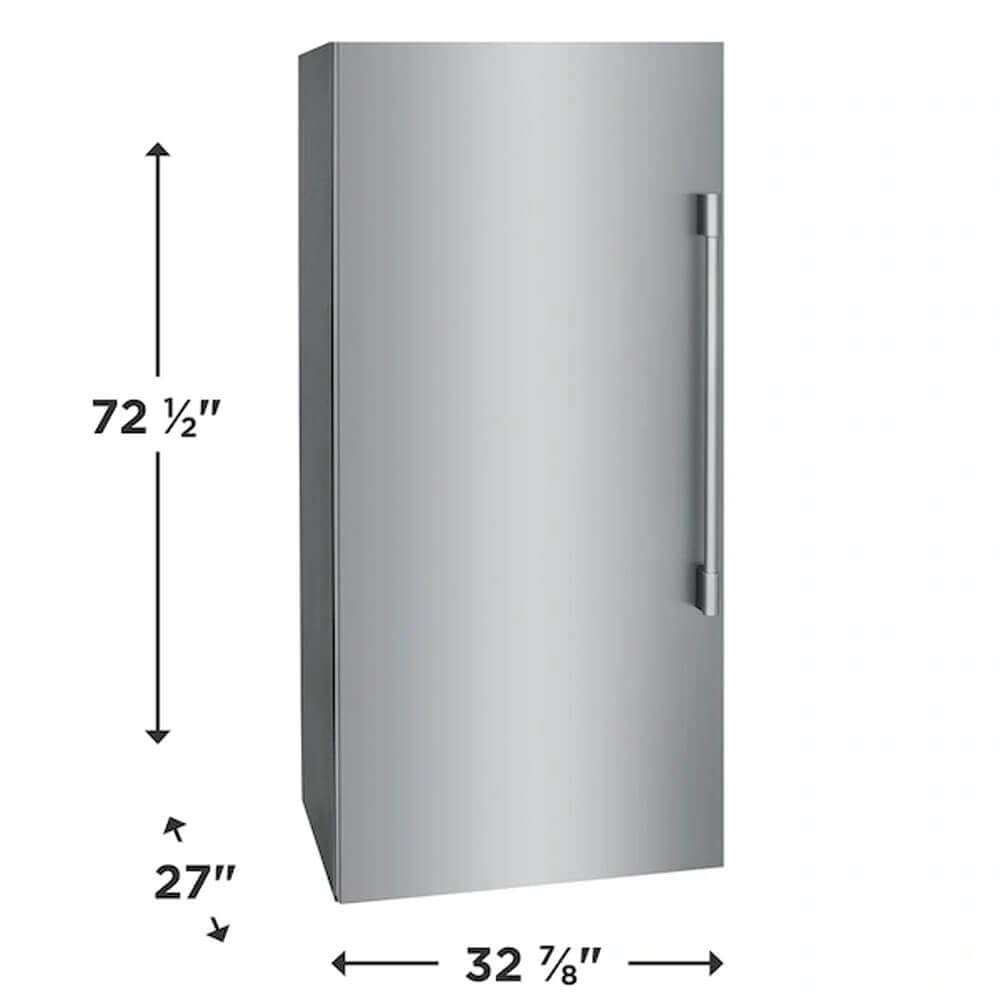 Frigidaire PRDF1922A Professional 33 Inch Wide 18.9 Cu. Ft. Free Standing Energy Star Upright Full Size Freezer with SpaceWise Organization System - Stainless Steel on Fridge.com