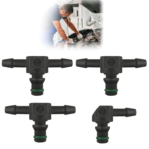 4 piezas Conector de retención de gasoil, inyector de aceite de gas trasero para serie de carril común, conector de manguera de retención, inyector diesel, atomizador de retorno, inyector diesel.