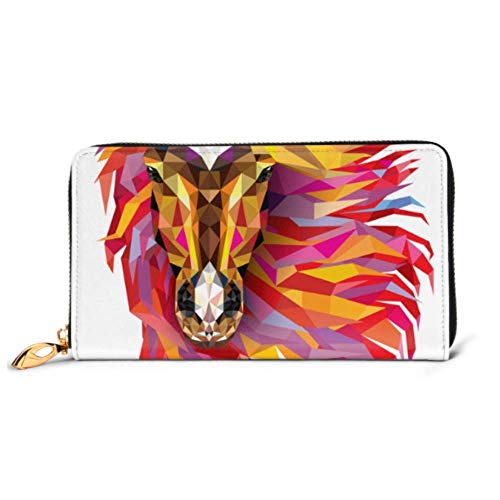 Preisvergleich Produktbild JHGFG Mode Handtasche Reißverschluss Brieftasche Pferd Geometrisch Fabelhaftes Haar Pferd Telefon Clutch Geldbörse Abendkupplung Blocking Leder Brieftasche Multi Card Organizer