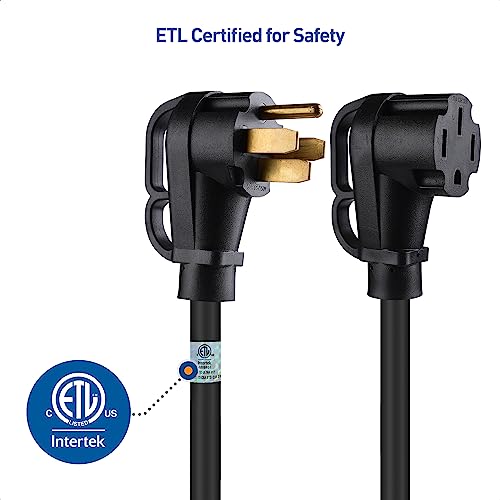 Cable Matters 4 Prong 50 AMP RV Extension Cord 25 ft with Easy-Grip Handles, 6/8 AWG, NEMA 14-50 Extension Cord, Compatible with Tesla Charger/EV Charger / J1772 Charger (NEMA 14-50P to 14-50R)