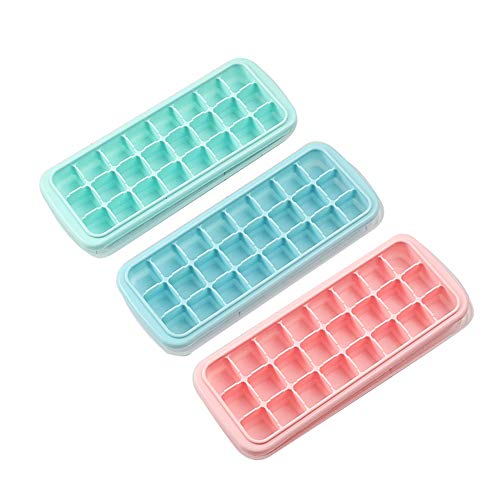 Bandeja de cubos de gelo de silicone Cubo de gelo Recipiente de molde Cubos congelados 24 compartime