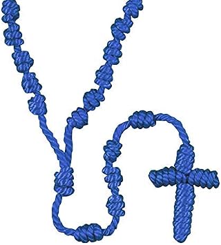 Autom Blue Knotted Cord Rosary 12/pk