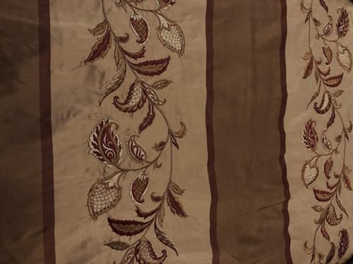 Soie Dupioni brodée DUPE75 de haute couture pour rideaux et décoration de luxe