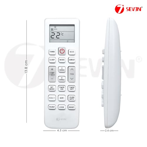 Image of 7SEVEN Compatible with Lloyd AC Remote Control Model 253 Suitable for GLS18I5FWBEW GLS18I3FWAGC 1 1.5 2 Ton Split and Window Air Conditioner - Match Each Key by Key Exactly with Existing AC Remote