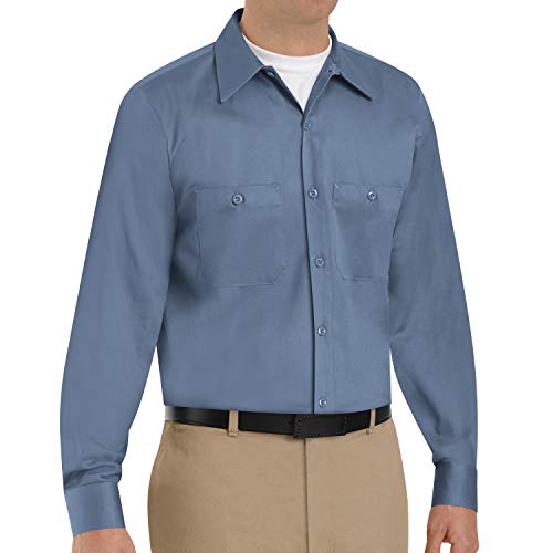 Red Kap Men's Wrinkle-Resistant Cotton Work Shirt, Postman Blue, Medium by Red Kap - Used condition - US$26.28