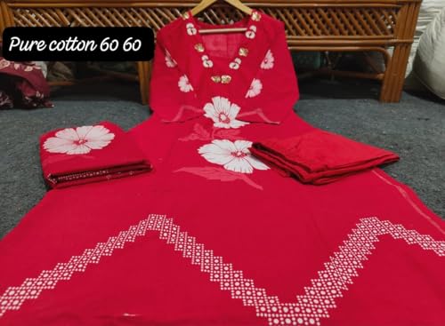 Image of Jatsy Women Pure Cotton Kurta Pant Dupatta Set | Salwar Suit Set For Girls And Women's