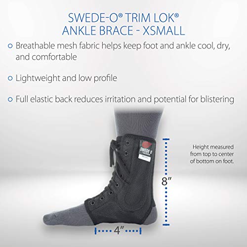 Swede-O Trim Lok Ankle Brace, Black - Xsmall #TOP4