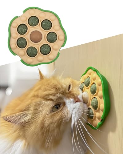 BESNEW Catnip Toys,Lotus Pod Catnip Balls,Extra Cat Energy Ball,Teeth Cleaning Dental Wall Treats,Edible Cat Candy for All Breeds