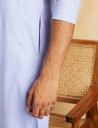 Image of Amazon Brand - Symbol Men's 100% Cotton Solid Long Length Casual Kurta - Regular Fit (Available in Plus Sizes)