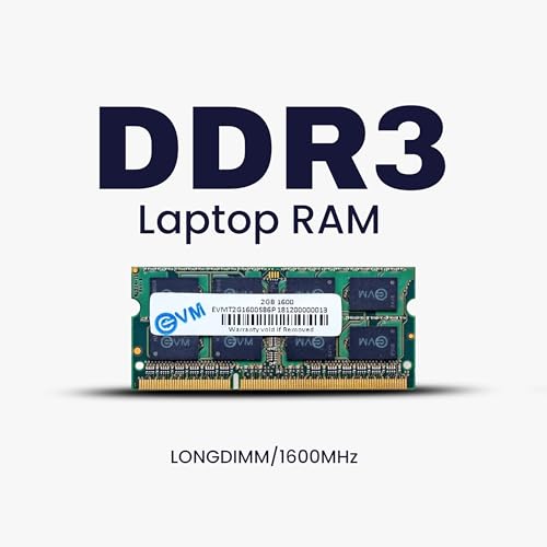 Image of EVM 2GB DDR3 Laptop RAM 1600MHz So-DIMM Memory - High-Speed Performance, Low Voltage Requirement - 10 Year Warranty (EVMT2G1600S86P)