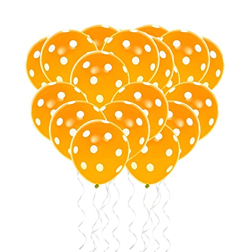 Image of RasuDecor 20 Pieces 12 inch Polka Dot Latex Balloon Orange and White Dot Colorful Balloons, 12 Inch Latex Polka Dots Balloons for Kids Women Men Birthday Easter Engagement Wedding, Halloween Party Supplies Decor #RasuImpex (20Pcs 12 inchPolkaDotOrangeWhite)