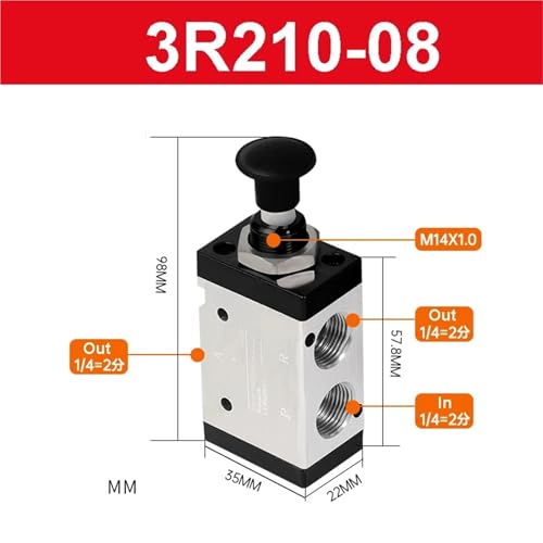 Soupape pneumatique 3R210-08 manuelle pour circuit d'air comprimé
