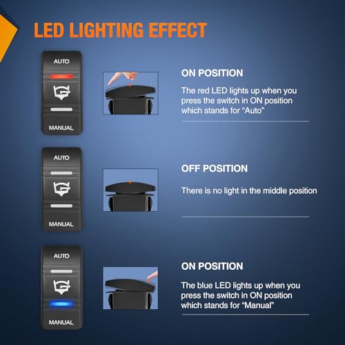 Image of Nilight Auto Manual Rocker Switch Bilge Pump Panel Waterproof