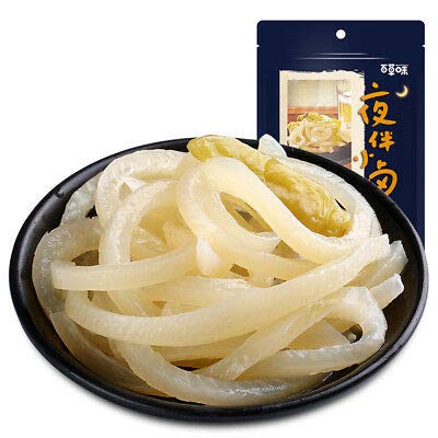 零食中国食品 baicaowei 泡椒 paojiao zhupih华人小吃中国零食 百草味卤味泡椒皮 200g/bag