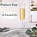 Ciaell 12 Pack Plastic Champagne Flutes - 6 Oz Clear Disposable Champagne Glasses - Square Plastic Toasting Glasses for Party Anniversary Wedding