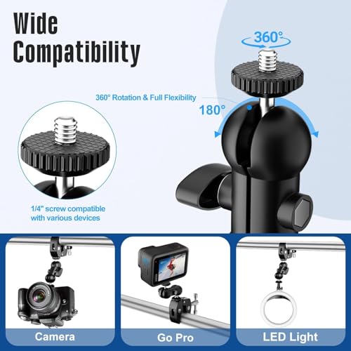 Support caméra aérien de table réglable en alu charge 11kg avec pinces