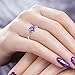 Generic 925 Sterling Silver Ring Natural Amethyst Zirconia, Heart Shaped Ring Jewellery for Women Fashion Wedding Mothers Day Gifts, #01-purple