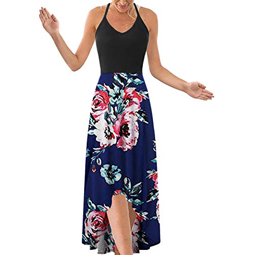 Long Maxi Dress for Women Casual V-Neck Criss Cross Backless Sleeveless Strap Open Back Sexy Print Dresses S-2X