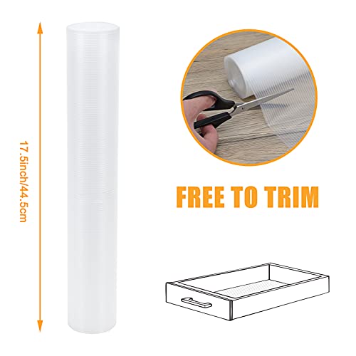 Bakhuk Shelf Liner For Kitchen Cabinets, 4 Rolls Of 17.5 Inches X 25 Ft, Non Adhesive Cabinet Liner, Double Sided Non-Slip Drawer Liner, Clear Ribbed Washable Refrigerator Mats For Pantry Cabinet #TOP1