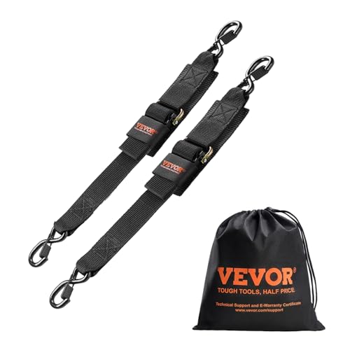 VEVOR Boat Trailer Transom Straps (2PK), 2’’ x 48’’ Adjustable Boat Straps 1,500lb Break Strength with Security Lock S Hooks, Transom Tiedowns for Trailer or Kayak Secure by VEVOR - Used condition - US$18.15