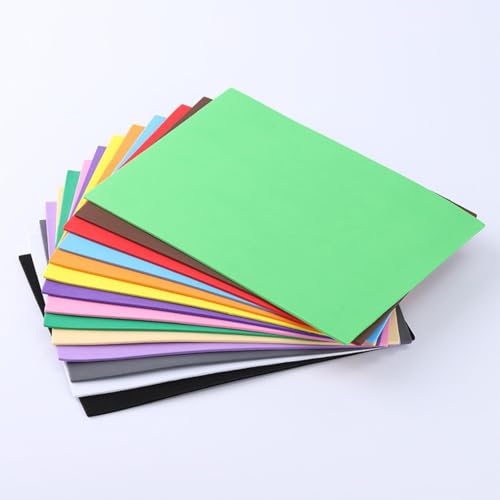 IVEOPPE Moosgummi Platten Basteln Eva Foam - 84 Stück A5 21,5 x 14 cm Schaumstoffplatte, 2mm Dick, 12 Farben, Schaumstoff Platten für DIY Basteln Geburtstag Weihnachten