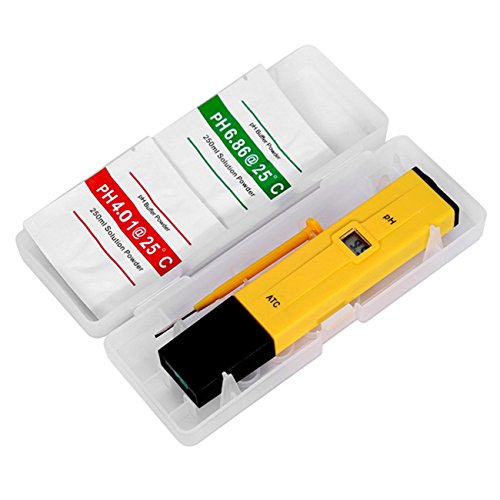 JIUY Handheld Digital Display PH Tester Aquarium Pool SPA Water Quality Monitor Purity Tester Tools for Testing PH Level(yellow & black)