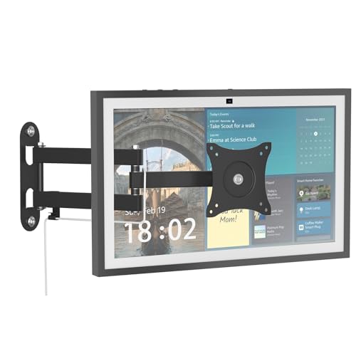 ITSHOM Wall Mount Compatible with Echo Show 15 (1st, 2nd Gen)/21, Rotate 360 Degrees, Tilt Up Down, Swivel Side to Side, Extend up to 17