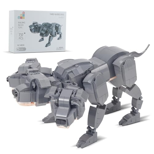 Harry Pot Dog Building Block Set Compatible with Lego Size for 6+Ages,Fluffy Animals DIY Construction Ornament with The Three Head Dogs, Play and Display Toy Idea for Kids or Adults