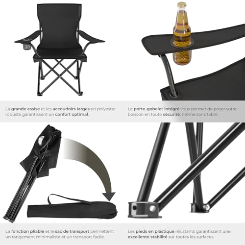 Chaises de camping pliables confortables pour éviter le mal de dos - 8