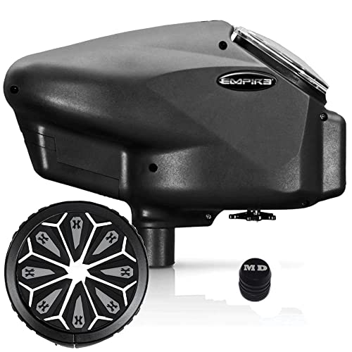 Maddog Empire Halo Too Automatic Electronic Paintball Loader with HK Army Epic Speed Feed and HPA Paintball Tank Fill Nipple Protector Accessory Package - Stealth