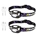 Dazone - Linterna frontal LED recargable USB, 2 unidades con 4 modos de iluminación impermeable IPX 4, peso de 50 g para camping, senderismo, ciclismo, lectura, pesca, escalada