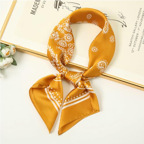 vimate 35" Square Silk Like Head Scarf - Women's Fashion Silk Feeling Scarf for Hair Wrapping and Sleeping at Night.