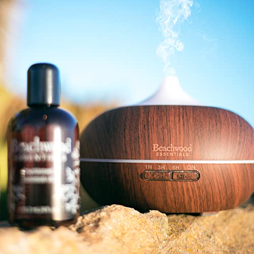 Beachwood Essentials Ultimate Ultrasonic Aromatherapy Diffuser For Essential Oils - Therapeutic Grade, Helps You To Relax - 3 Timer & 7 Ambient Light Settings - Up To 16 Hours Of Use - Cherry, 300Ml #TOP4