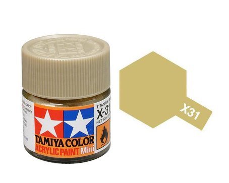 TAMIYAX31 81531 Acrylic Mini X31 Titanium Gold 1/3 oz 10ml