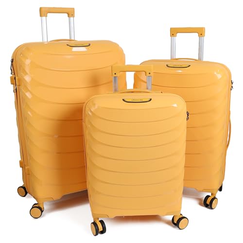 DIVCHI Gepäcksets 3-teilig Hartschalenkoffer Gelb