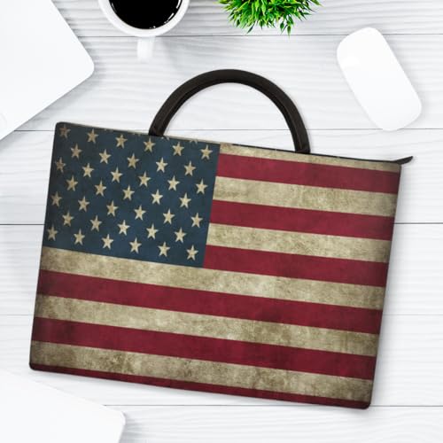 Funda para portátil 13-14 pulg con bandera americana retro miniatura 2